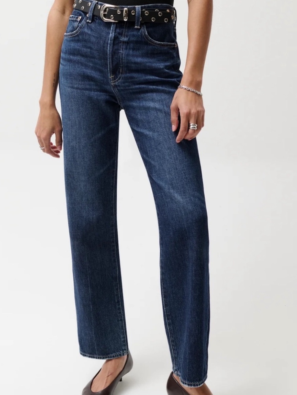 Pistola Cassie Super High Rise Straight Leg Jeans Cultivate Dark Wash Sz 31